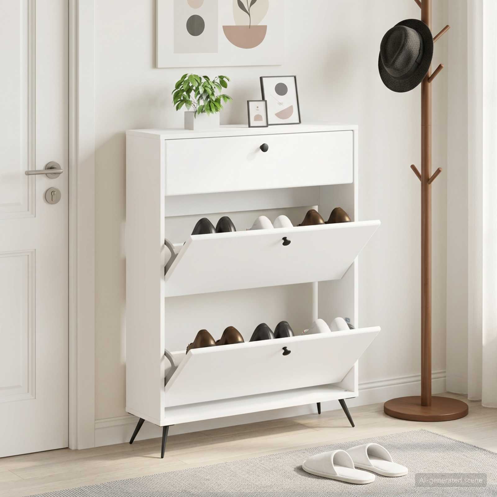 Kinga kapp BREDA 78 x 24 x 103 cm Tehispuit Valge