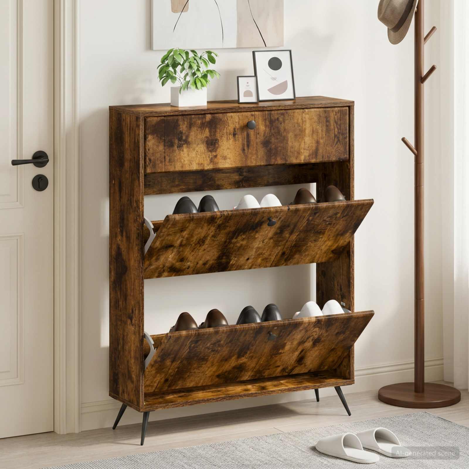 Kinga kapp BREDA 78 x 24 x 103 cm Tehispuit Suitsutatud tamm