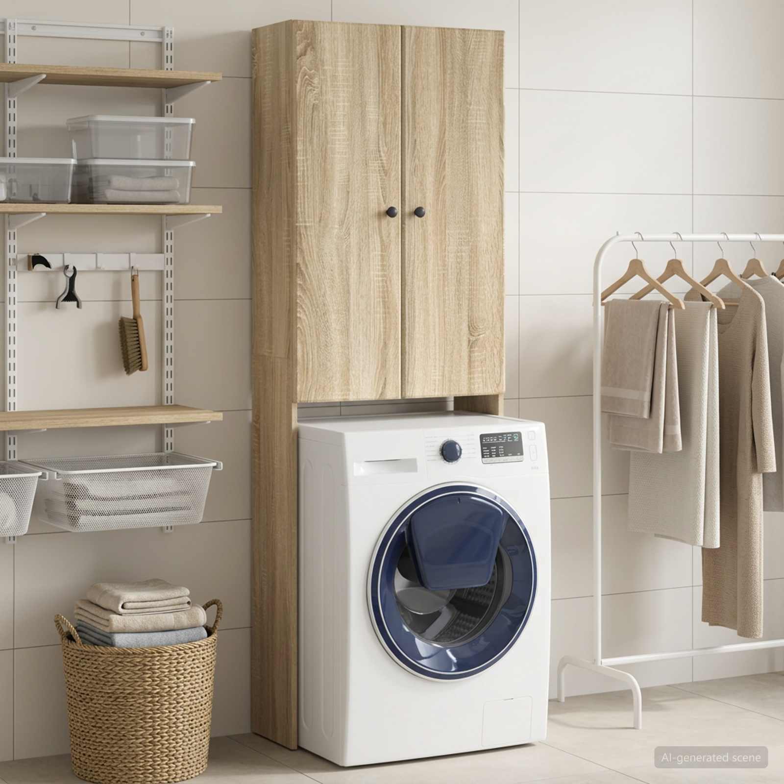 Tualettkabinet BREDA Sonoma tamm 66 x 25,5 x 190 cm Tehispuit
