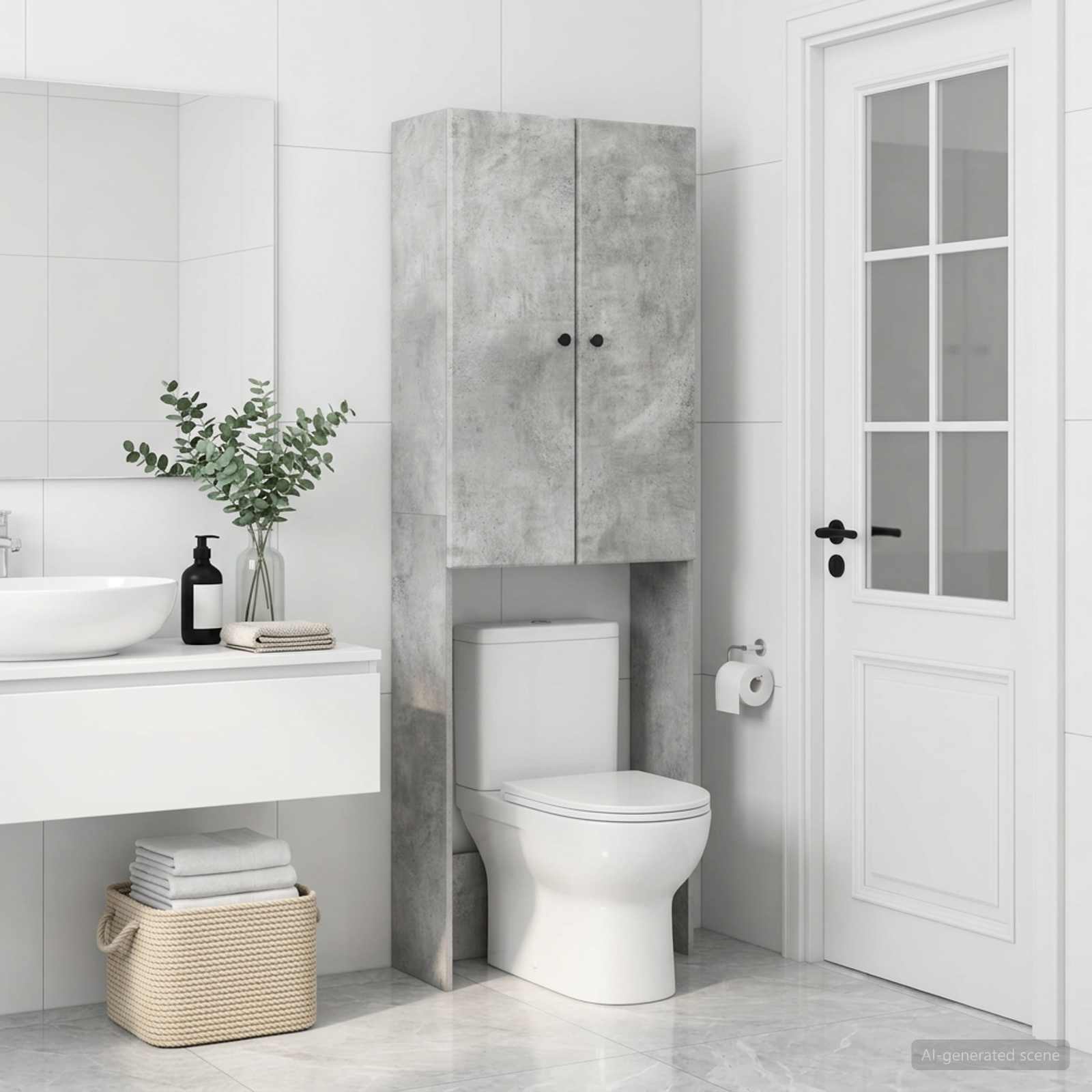 Tualettkabinet BREDA Betoonhall 66 x 25,5 x 190 cm Tehispuit