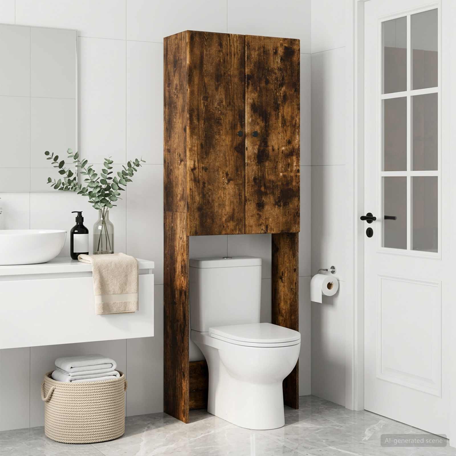 Tualettkabinet BREDA Suitsutatud tamm 66 x 25,5 x 190 cm