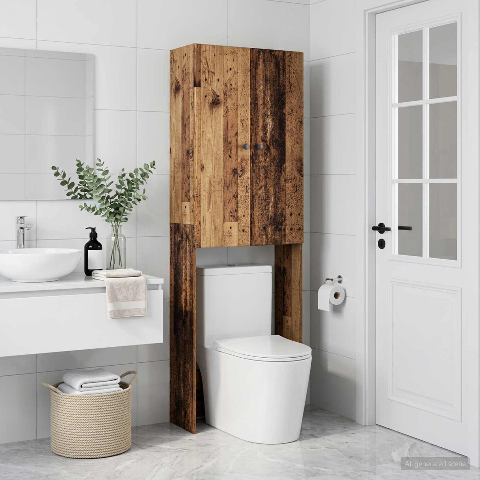 Tualettkabinet BREDA Vana puit 66 x 25,5 x 190 cm Tehispuit