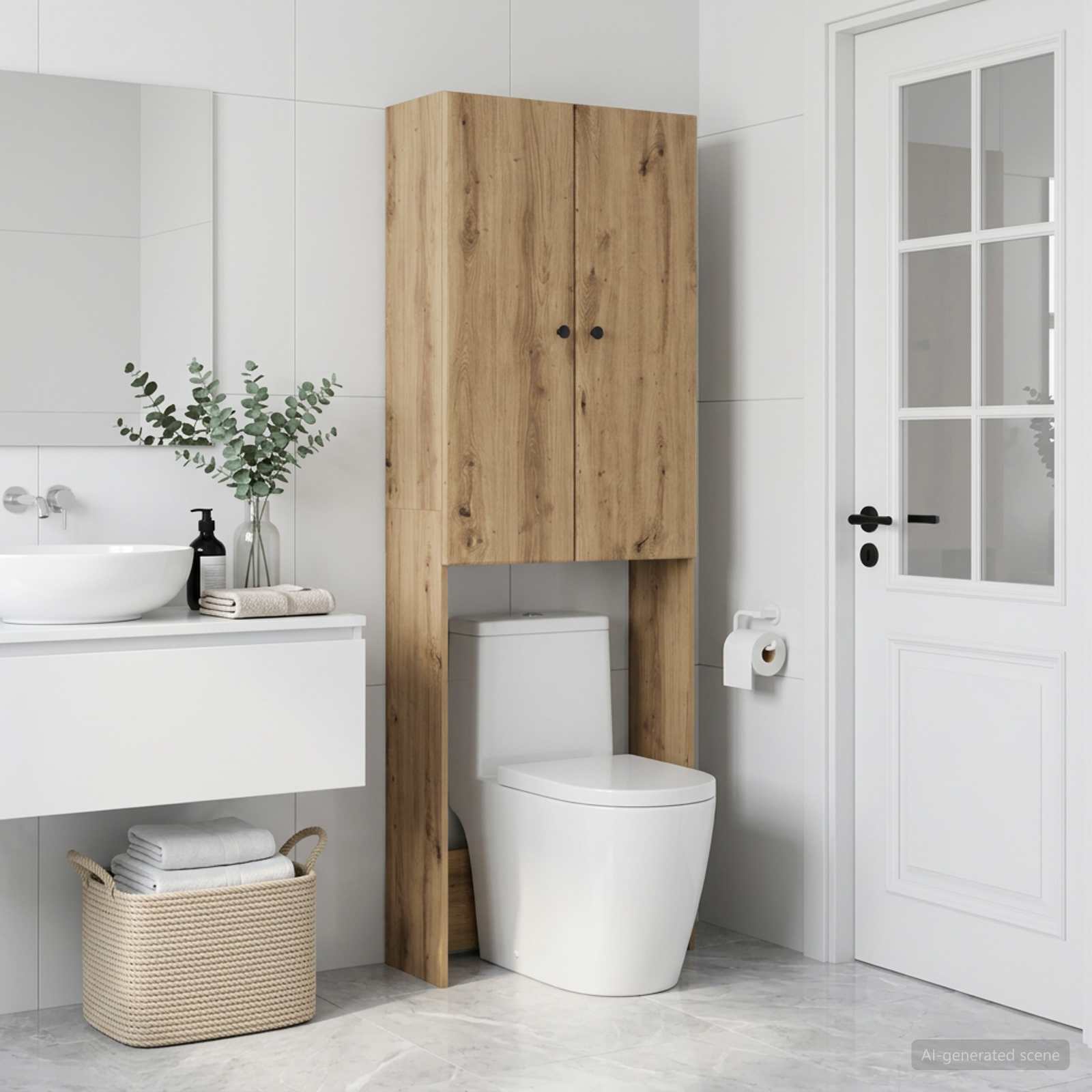 Tualettkabinet BREDA Artisan tamm 66 x 25,5 x 190 cm Tehispuit
