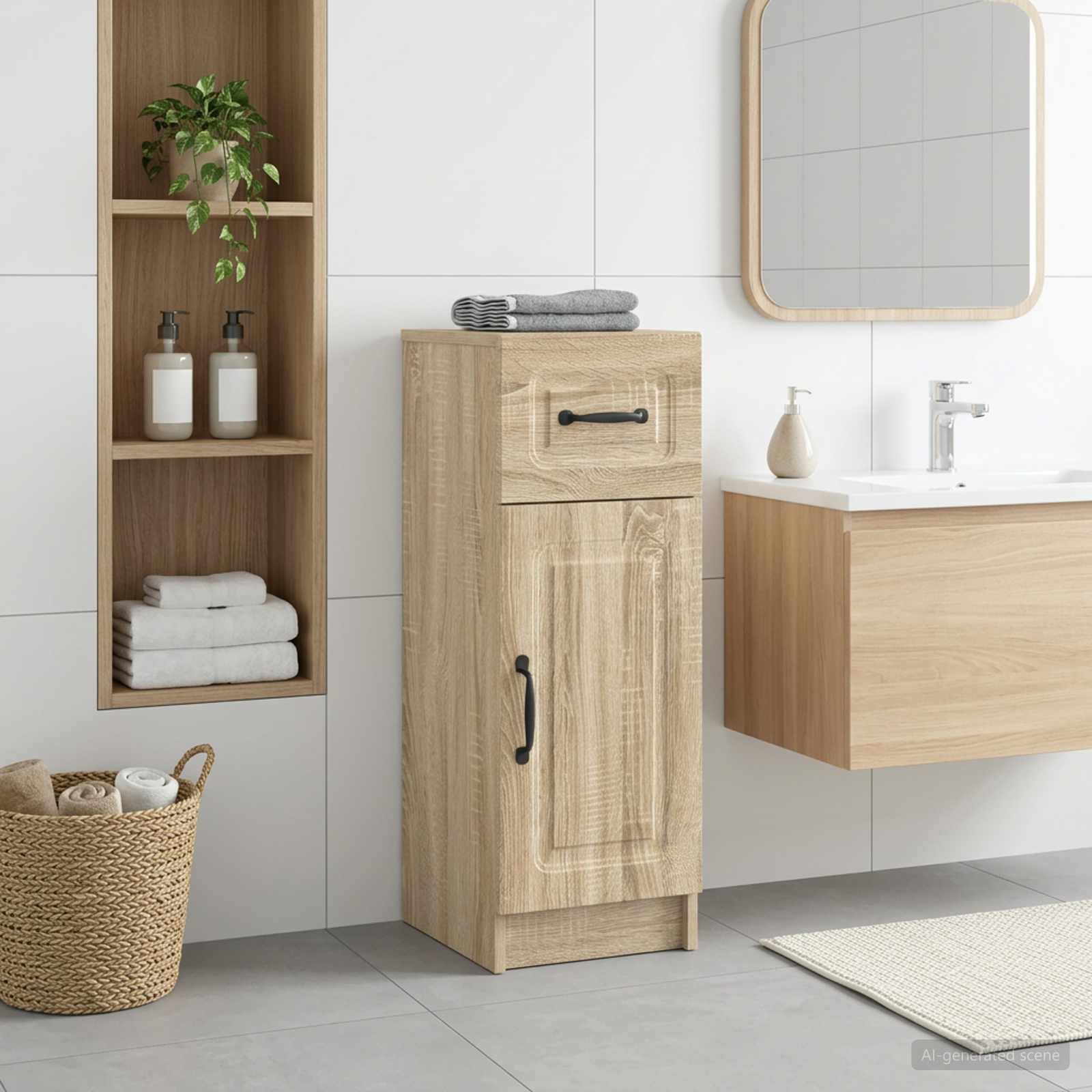 Vannitoa hoiukapp UTRECHT Sonoma tamm 30 x 31 x 77 cm Tehispuit