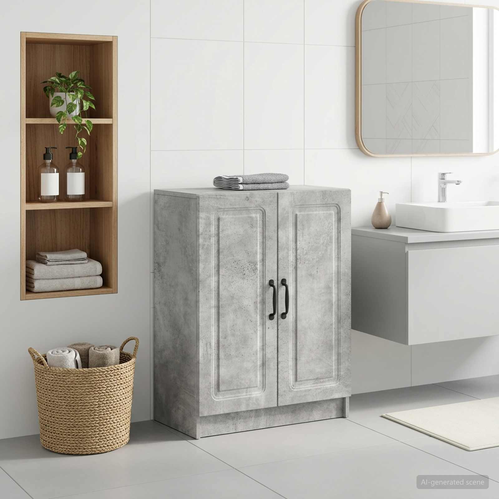 Vannitoa hoiukapp UTRECHT Betoonhall 59,5 x 31 x 77 cm