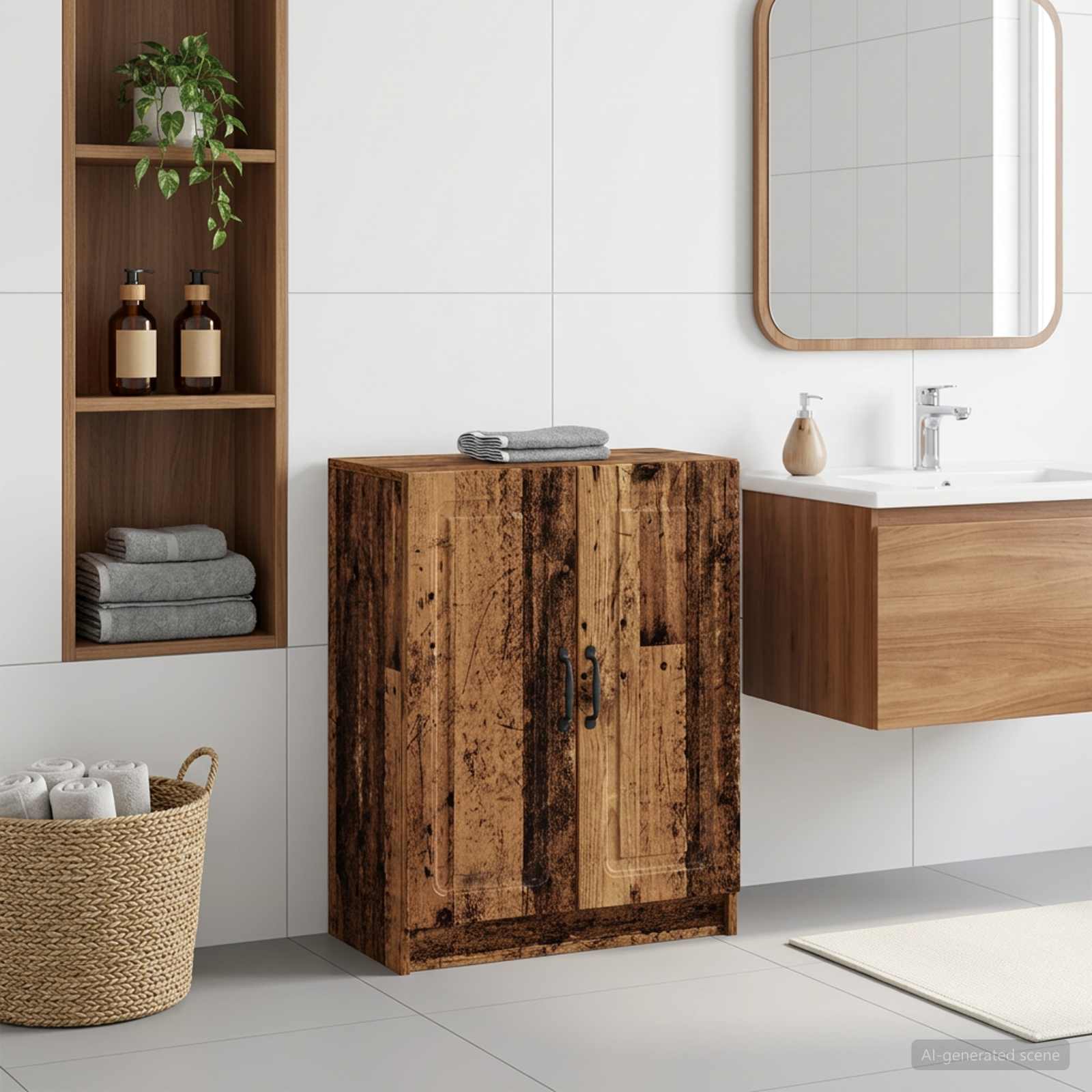 Vannitoa hoiukapp UTRECHT Vana puit 59,5 x 31 x 77 cm Tehispuit