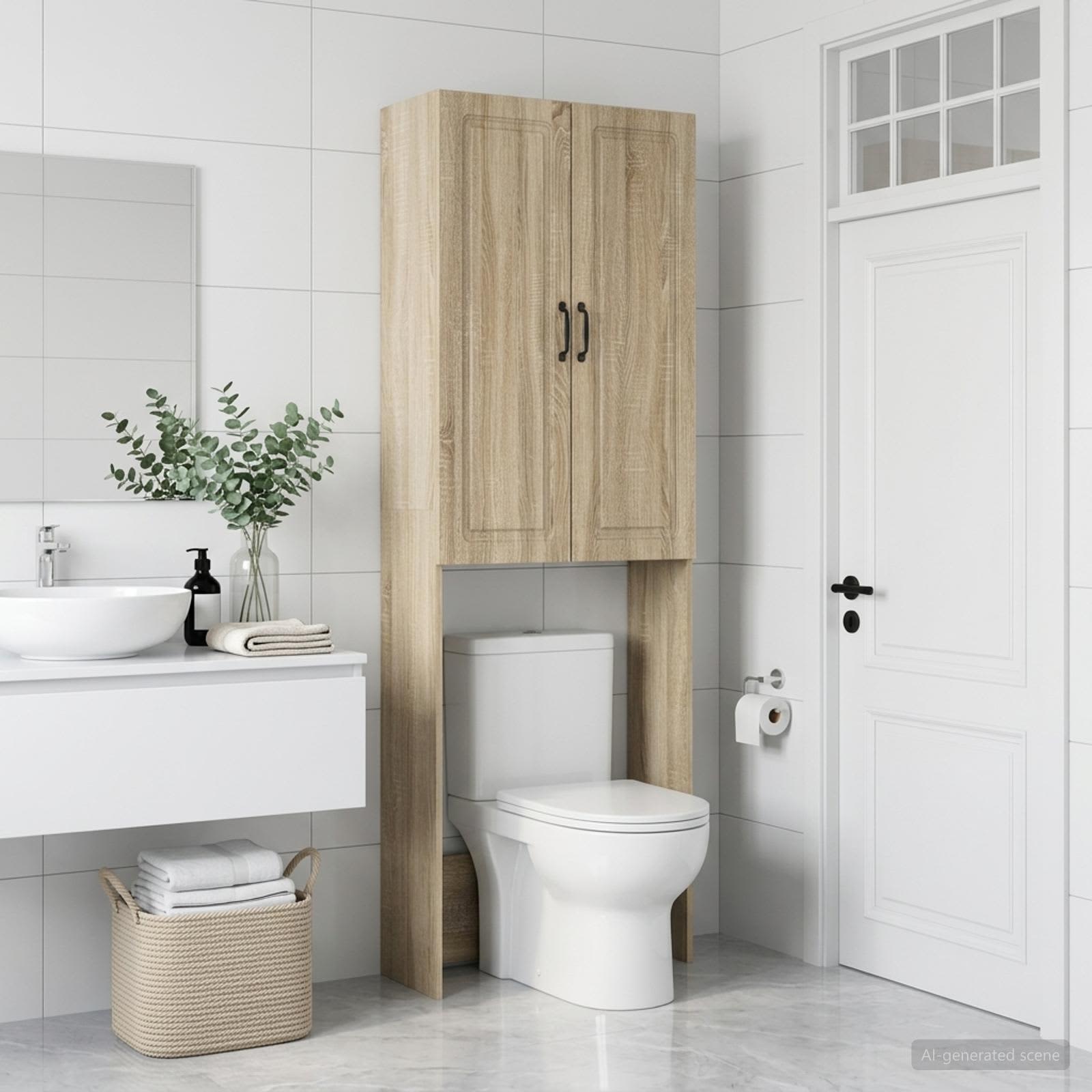 Tualettkabinet UTRECHT Sonoma tamm 66 x 25,5 x 190 cm Tehispuit