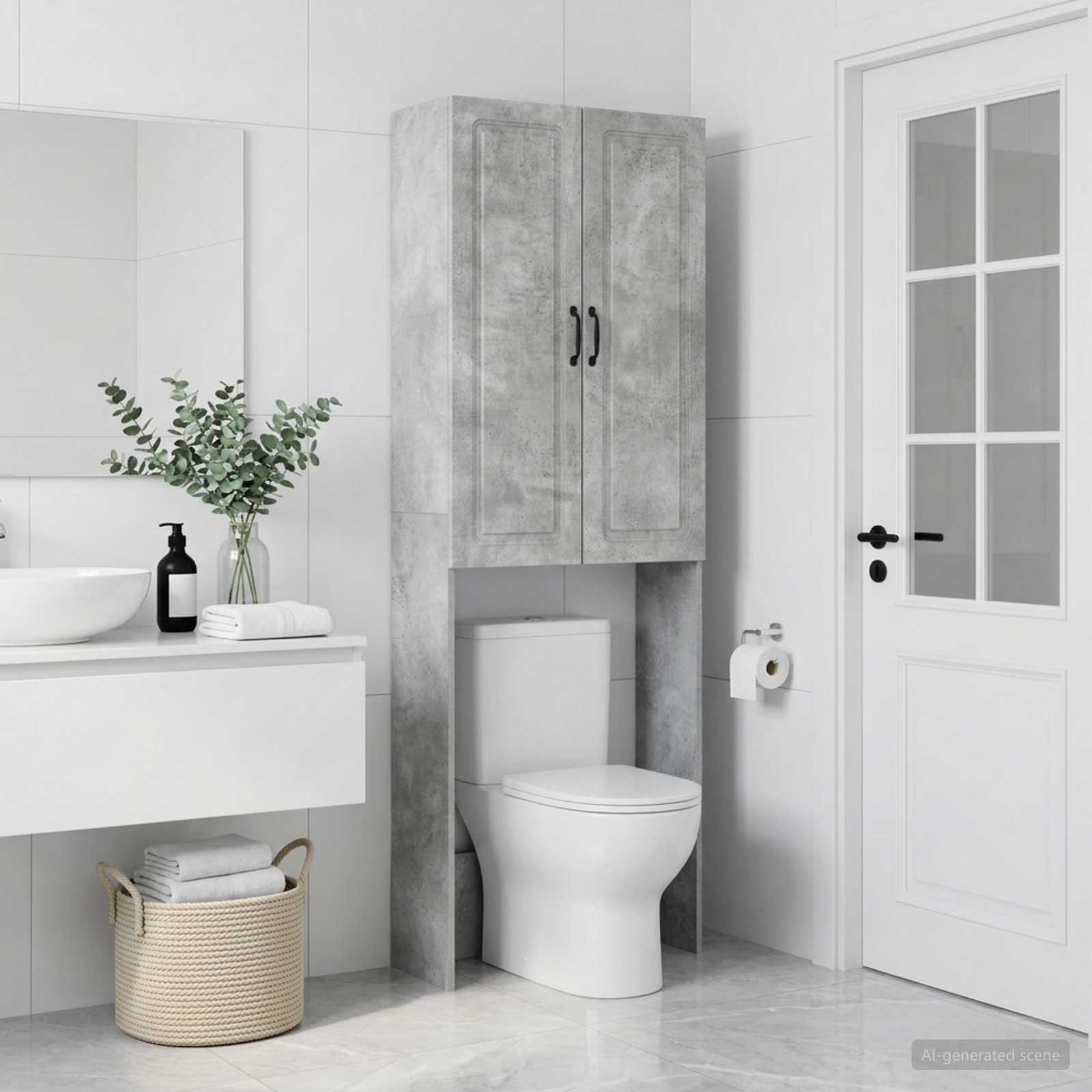 Tualettkabinet UTRECHT Betoonhall 66 x 25,5 x 190 cm Tehispuit