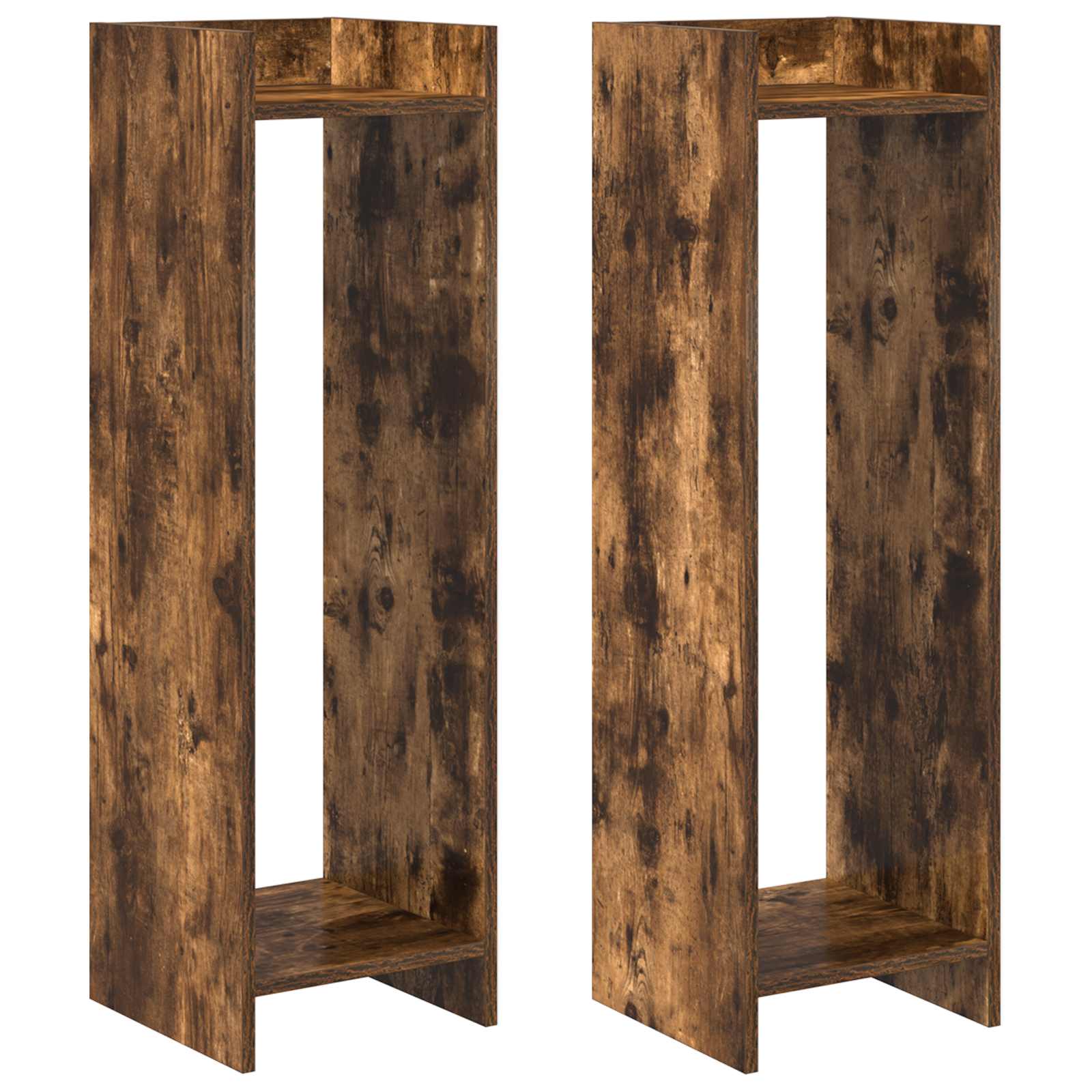 Taimede alus 2 tk Suitsutatud tamm 30 x 30 x 100 cm Tehispuit