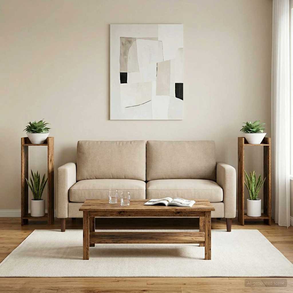 Taimede alus 2 tk Vana puit 30 x 30 x 100 cm Tehispuit