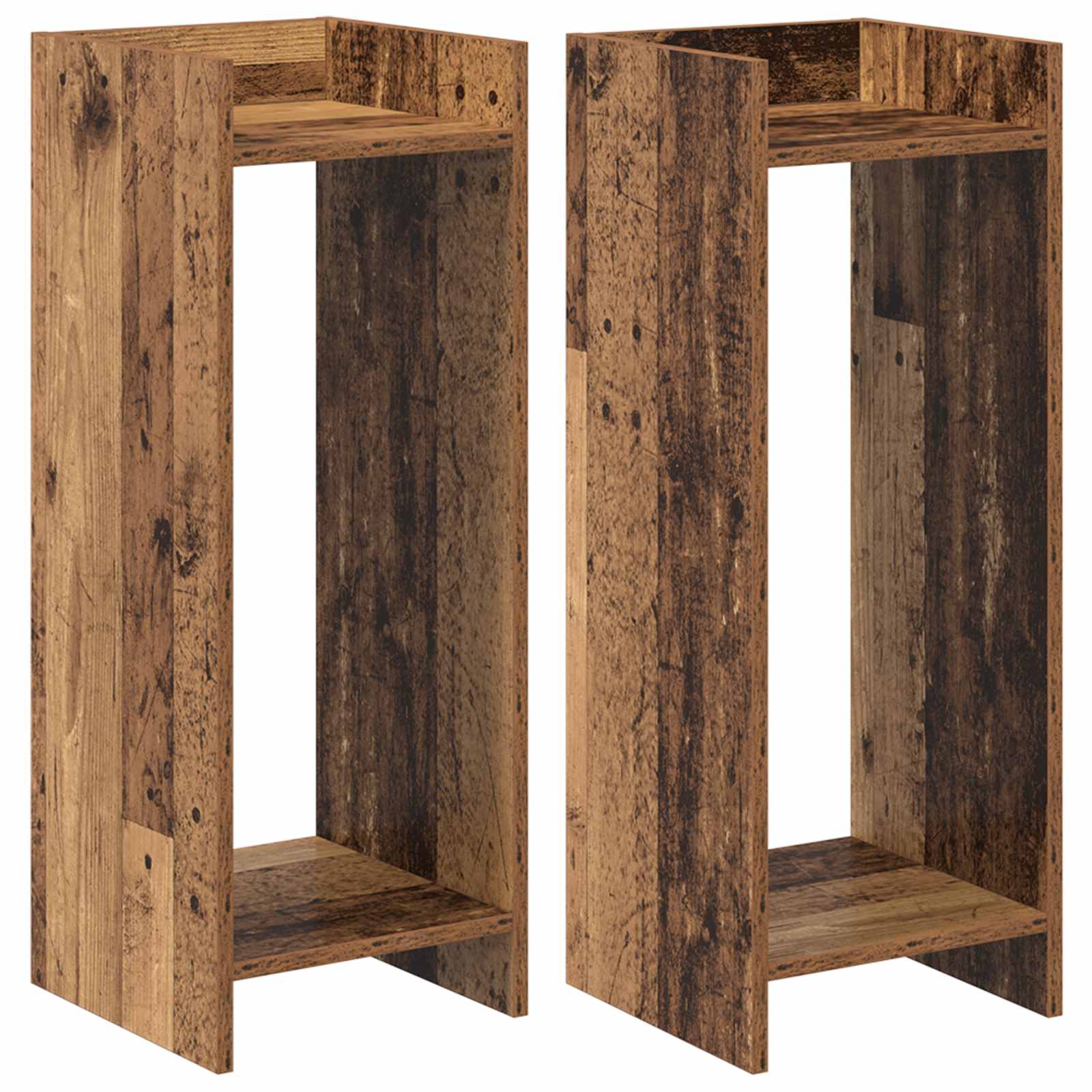 Taimede alus 2 tk Vana puit 30 x 30 x 80 cm Tehispuit