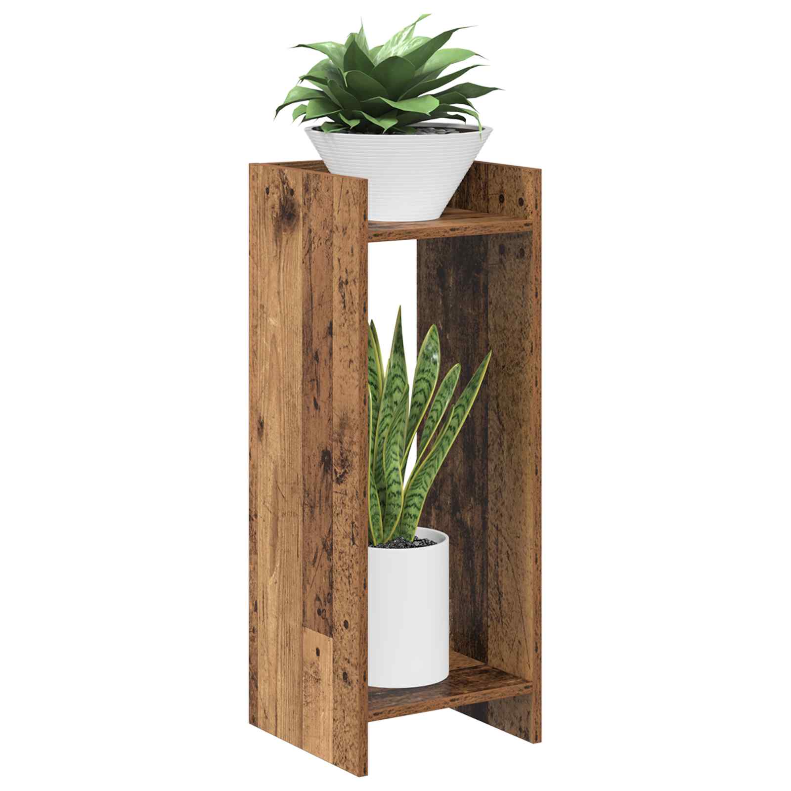 Taimede alus 2 tk Vana puit 30 x 30 x 80 cm Tehispuit