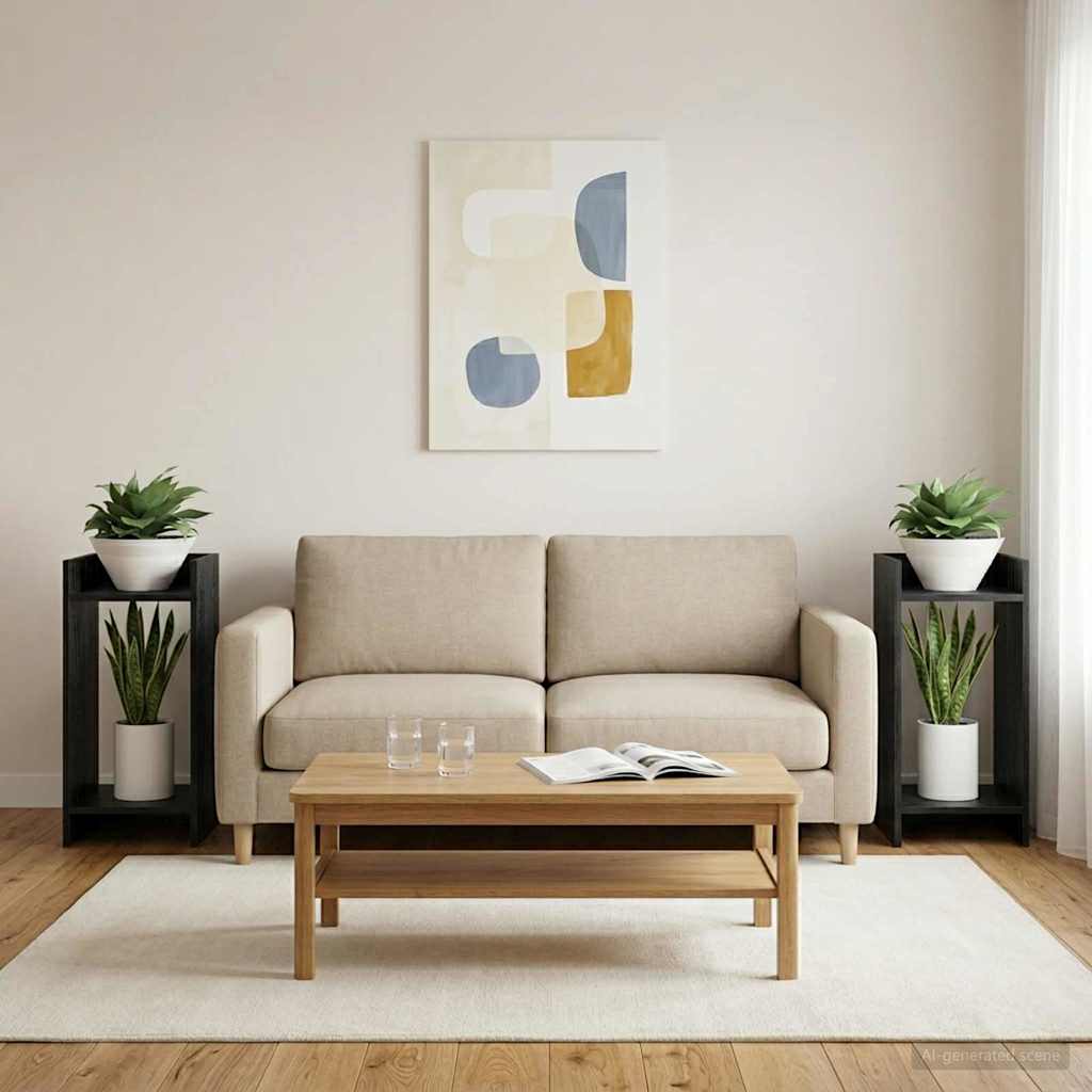 Taimede alus Must tamm 30 x 30 x 60 cm Tehispuit