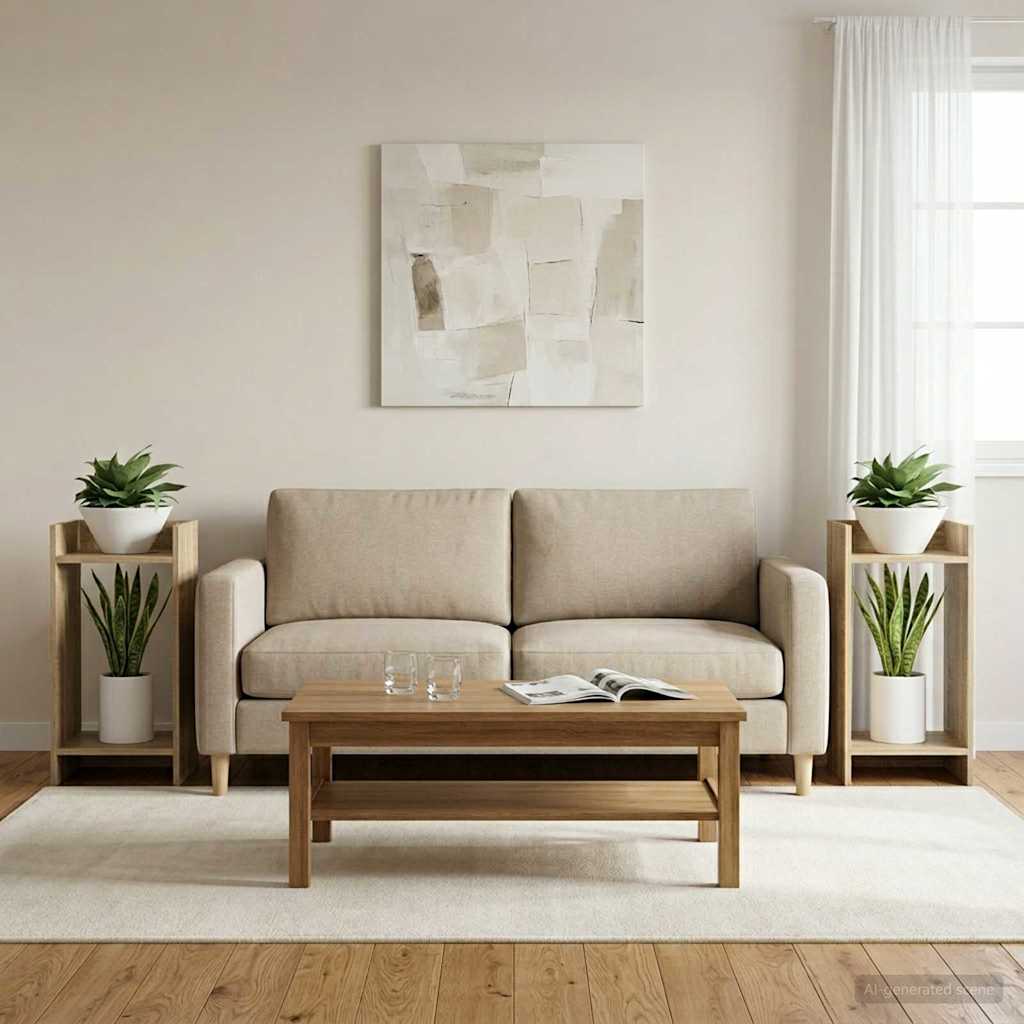 Taimede alus 2 tk Sonoma tamm 30 x 30 x 60 cm Tehispuit