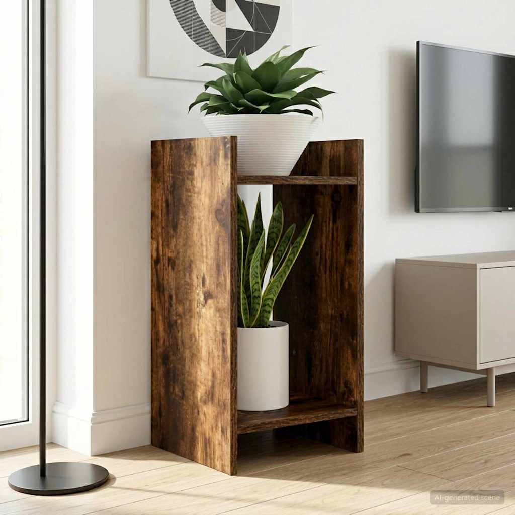 Taimede alus 2 tk Suitsutatud tamm 30 x 30 x 60 cm Tehispuit