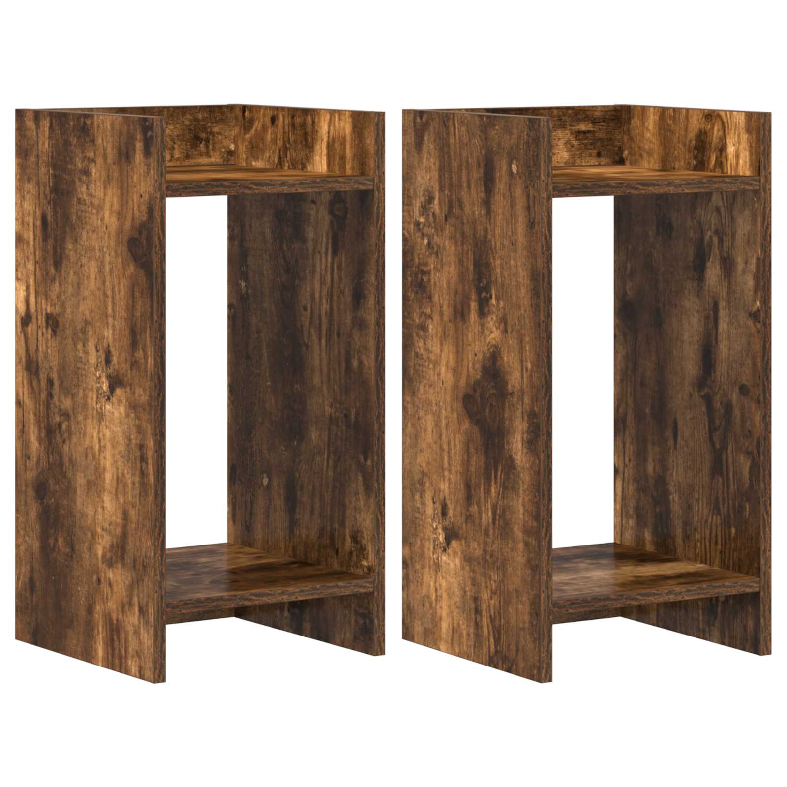 Taimede alus 2 tk Suitsutatud tamm 30 x 30 x 60 cm Tehispuit