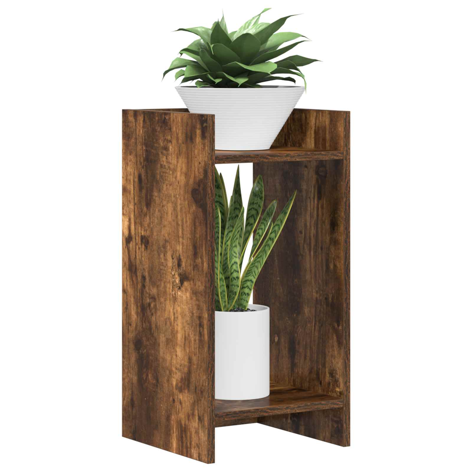 Taimede alus 2 tk Suitsutatud tamm 30 x 30 x 60 cm Tehispuit