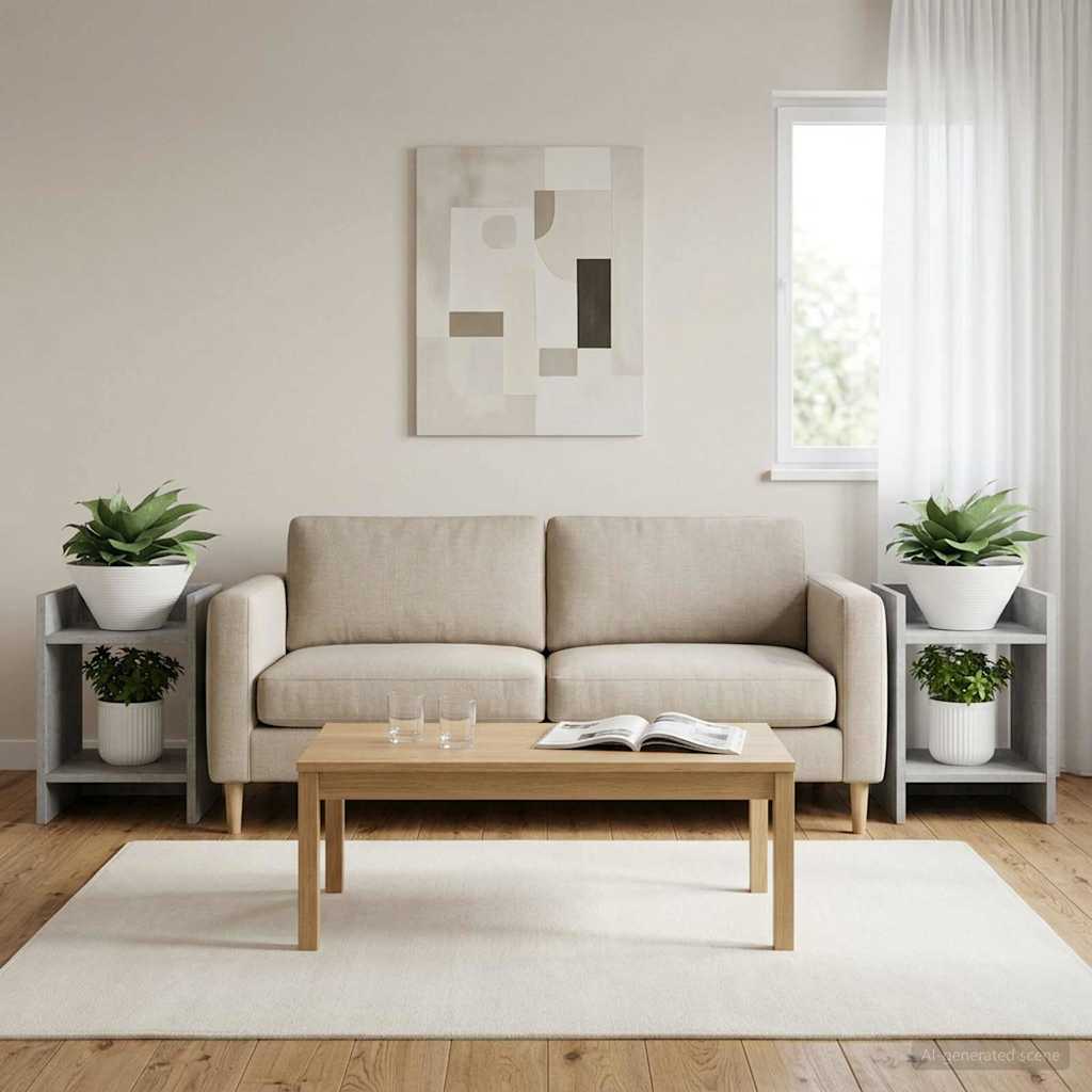 Taimede alus 2 tk Betoonhall 30 x 30 x 40 cm Tehispuit