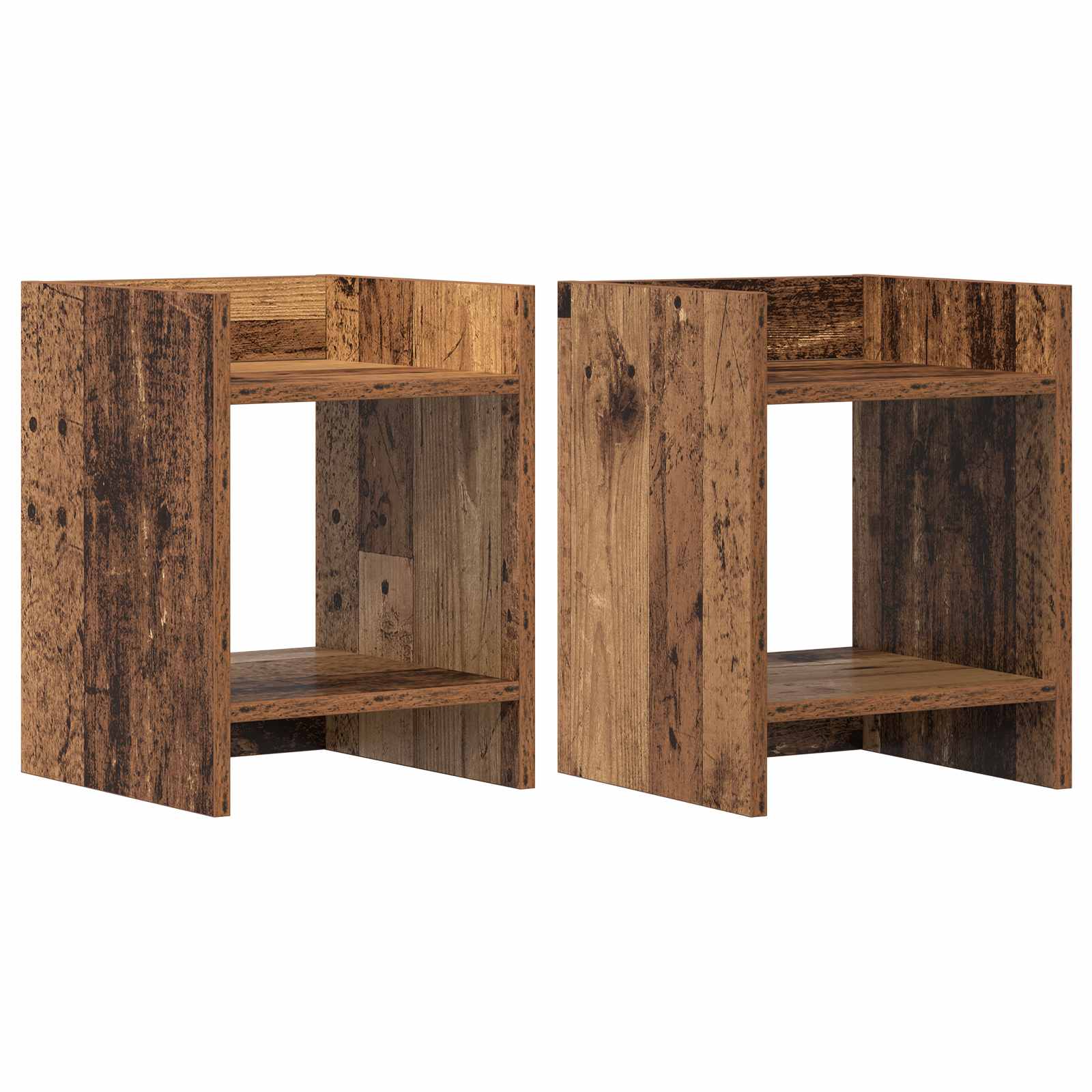 Taimede alus 2 tk Vana puit 30 x 30 x 40 cm Tehispuit