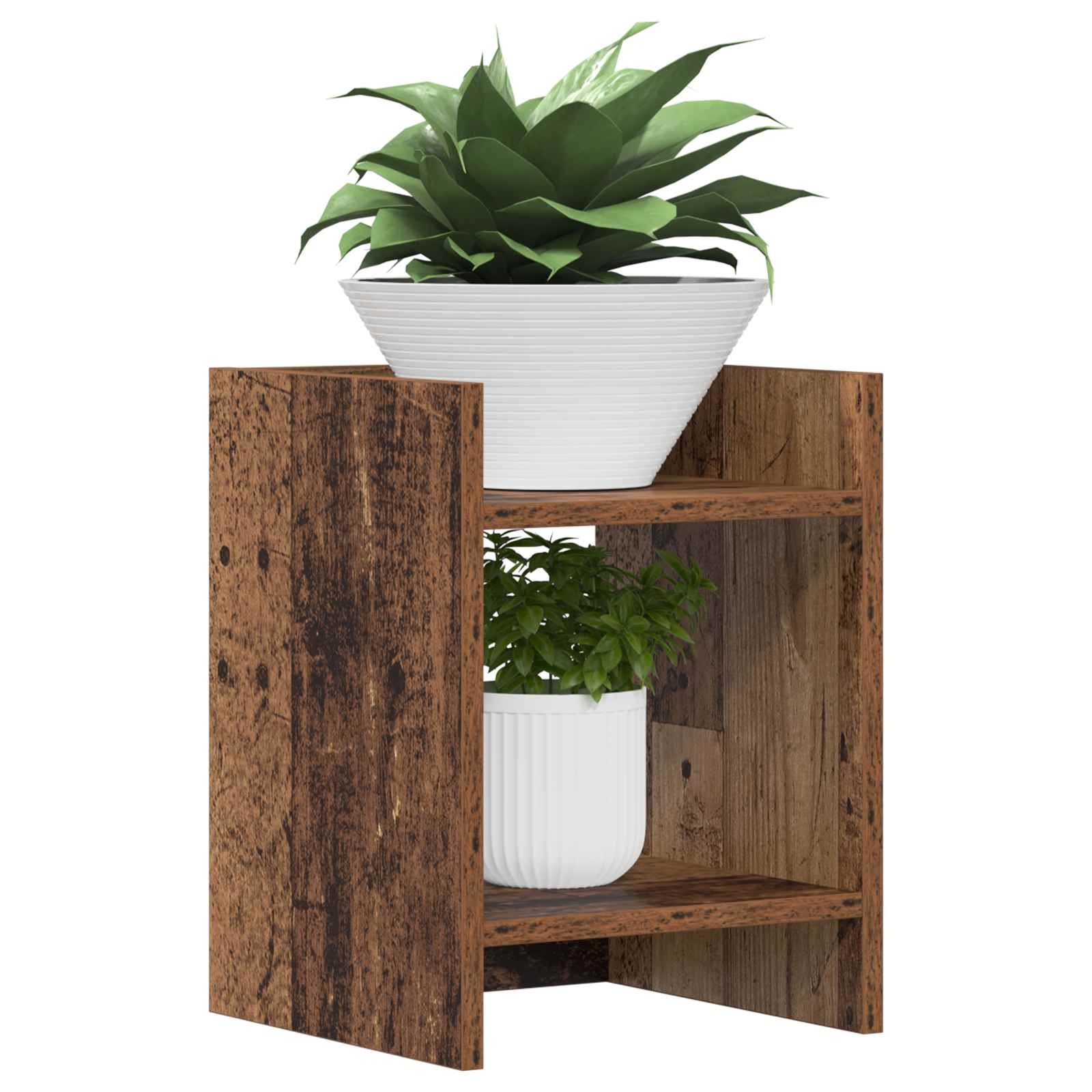 Taimede alus 2 tk Vana puit 30 x 30 x 40 cm Tehispuit
