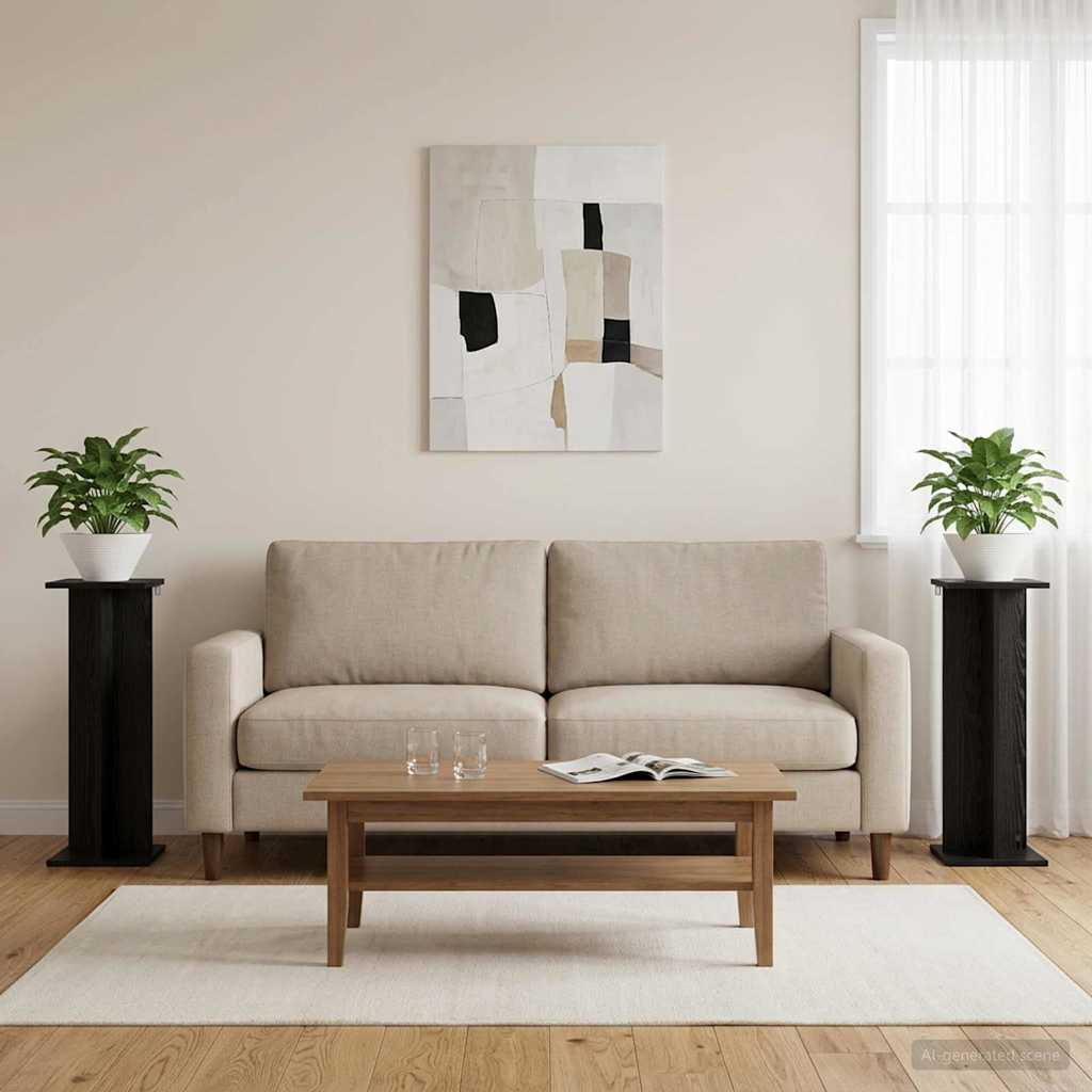 Taimede alus 2 tk Must tamm 25 x 25,5 x 80,5 cm Tehispuit