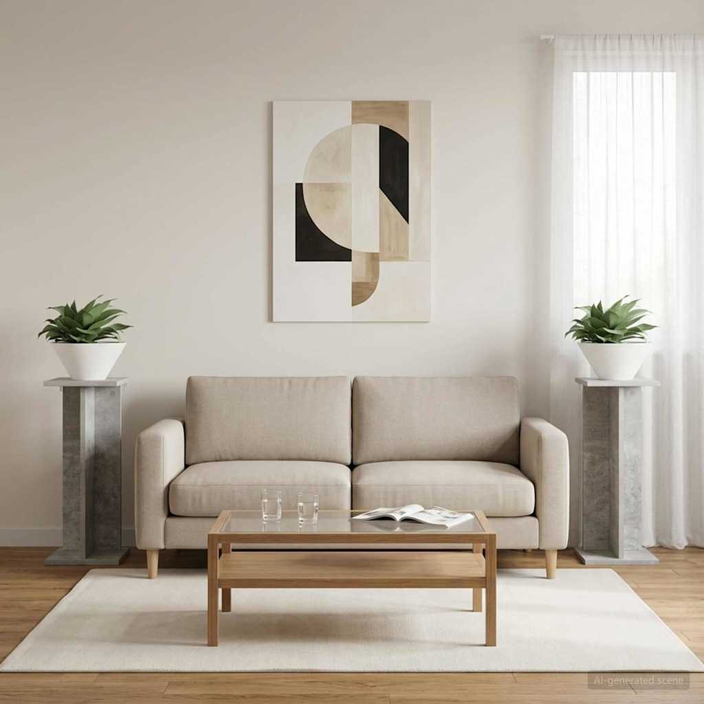 Taimede alus 2 tk Betoonhall 25 x 25,5 x 60,5 cm Tehispuit