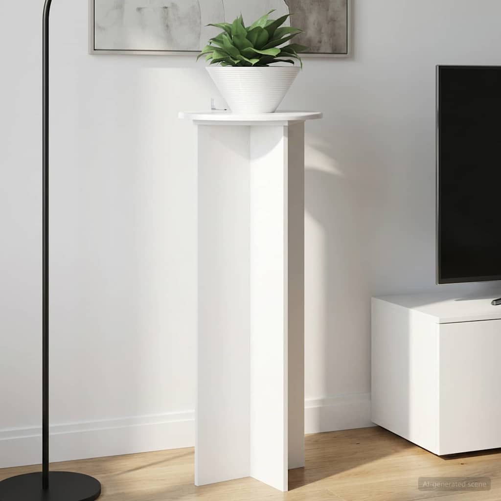 Taimede alus 2 tk Kõrgläikega valge Ø40 x 100 cm Tehispuit