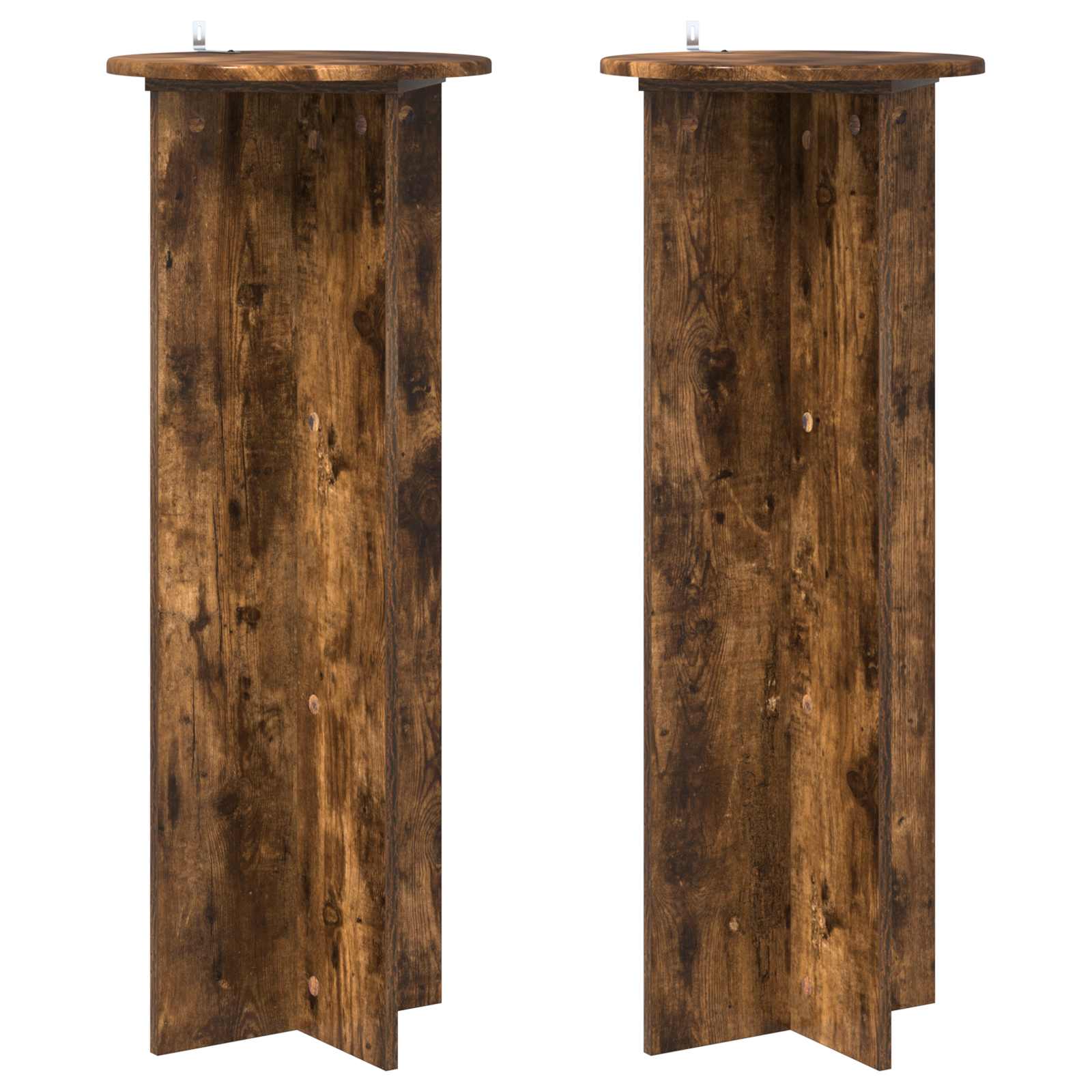 Taimede alus 2 tk Suitsutatud tamm Ø40 x 100 cm Tehispuit
