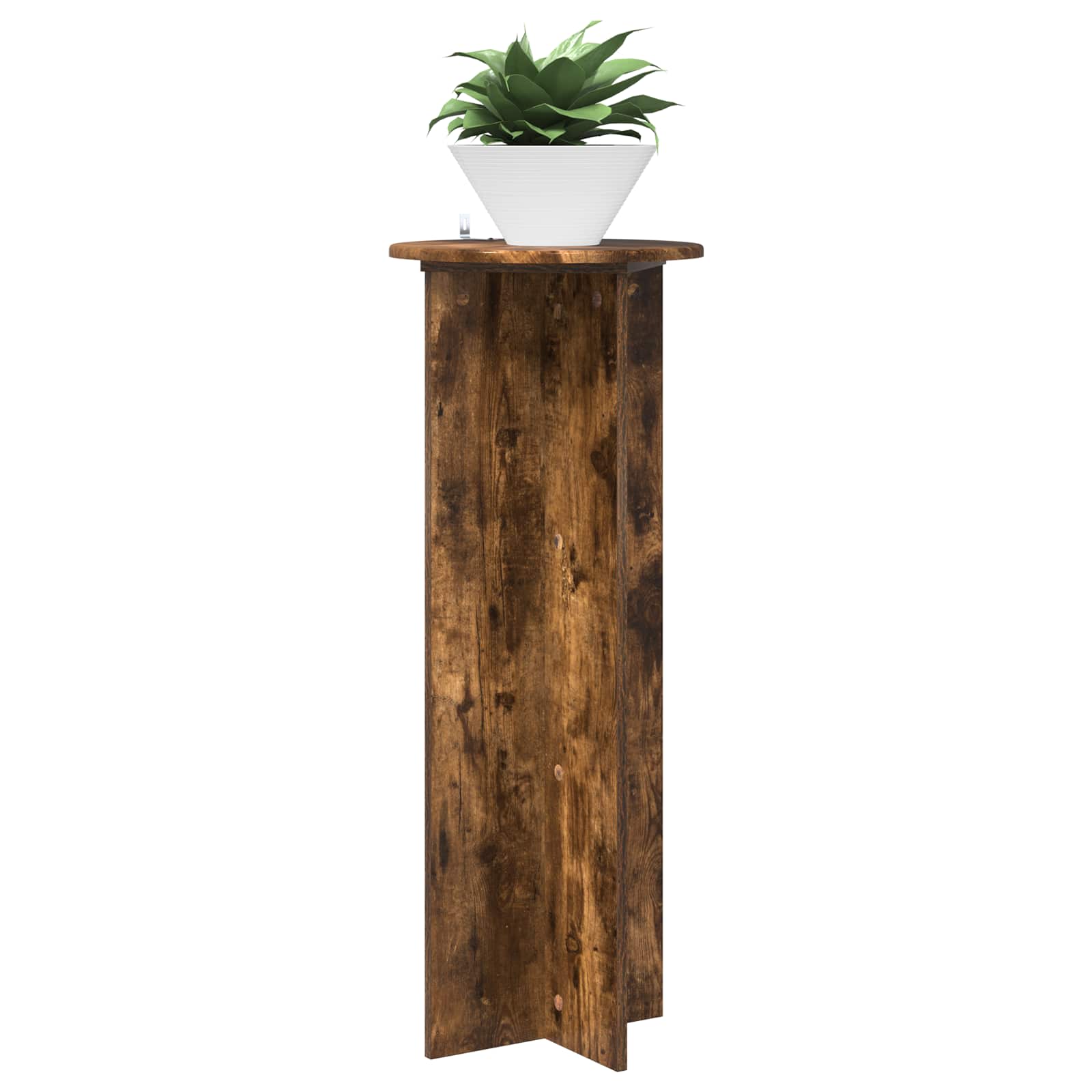 Taimede alus 2 tk Suitsutatud tamm Ø40 x 100 cm Tehispuit