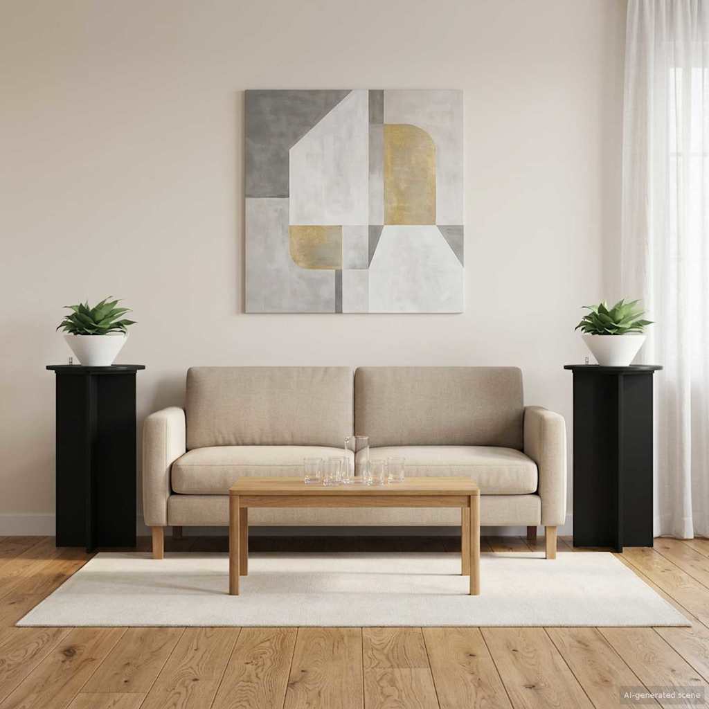 Taimede alus 2 tk Must 40 x 40 x 80 cm Tehispuit
