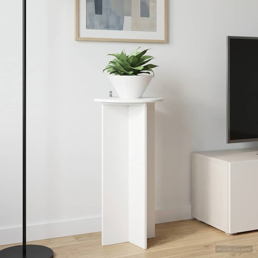 Taimede alus 2 tk Kõrgläikega valge 40 x 40 x 80 cm Tehispuit