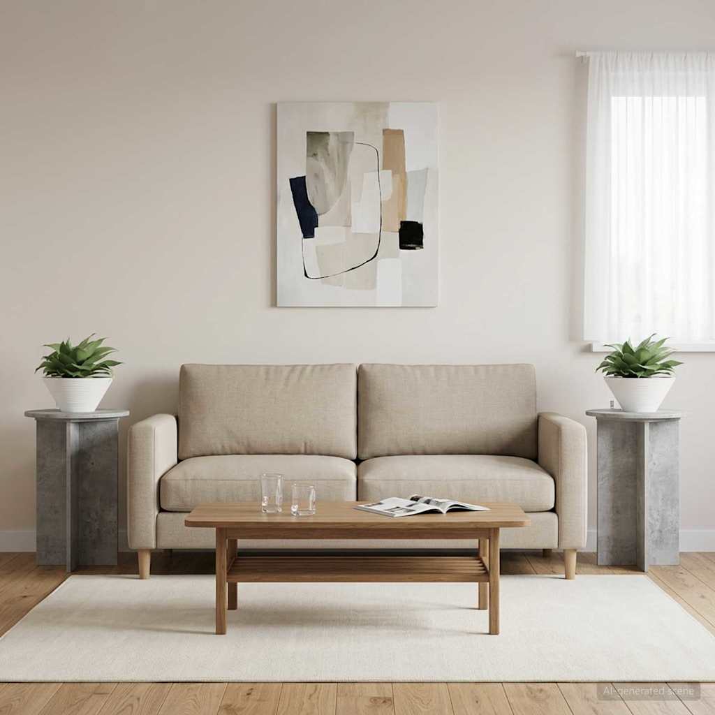 Taimede alus 2 tk Betoonhall Ø40 x 60 cm Tehispuit