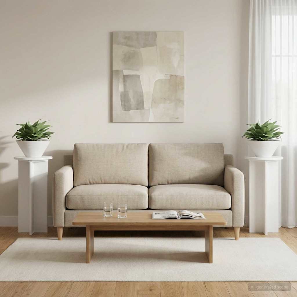 Taimede alus 2 tk Kõrgläikega valge 29,5 x 29,5 x 60 cm