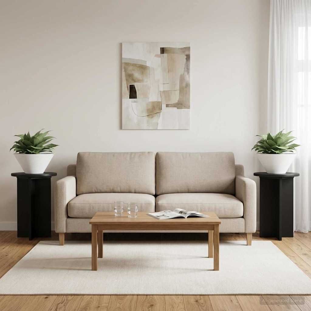 Taimede alus 2 tk Must Ø29,5 x 40 cm Tehispuit