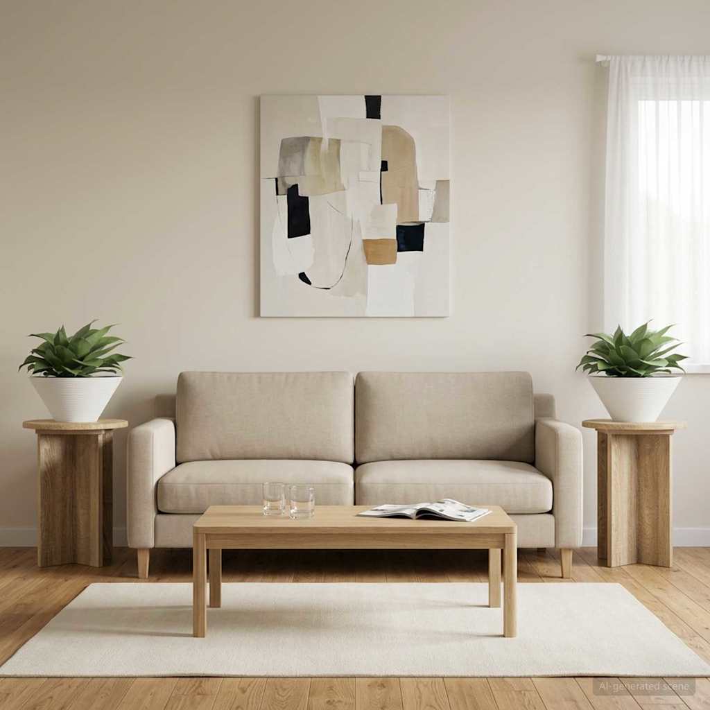 Taimede alus 2 tk Sonoma tamm Ø29,5 x 40 cm Tehispuit