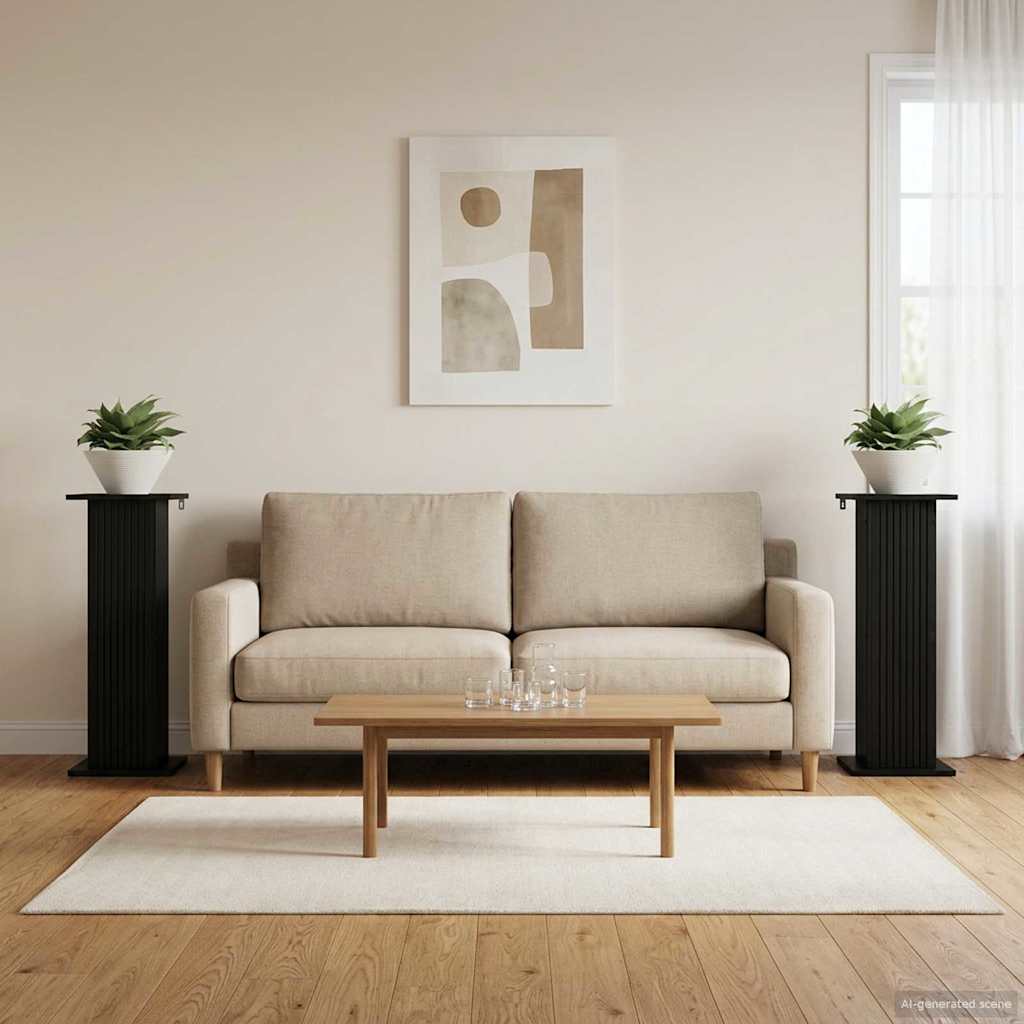 Taimede alus 2 tk Must 30,5 x 30 x 80,5 cm Tehispuit