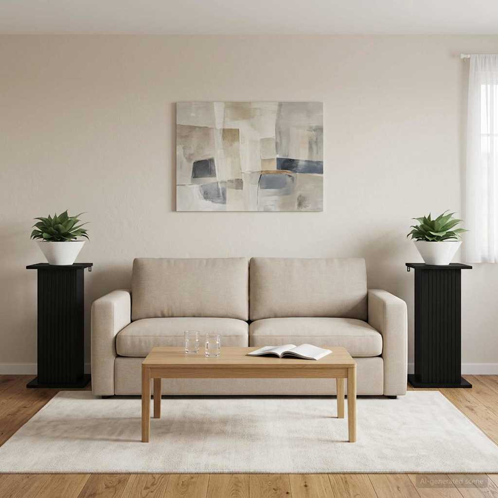 Taimede alus 2 tk Must 30,5 x 30 x 60,5 cm Tehispuit