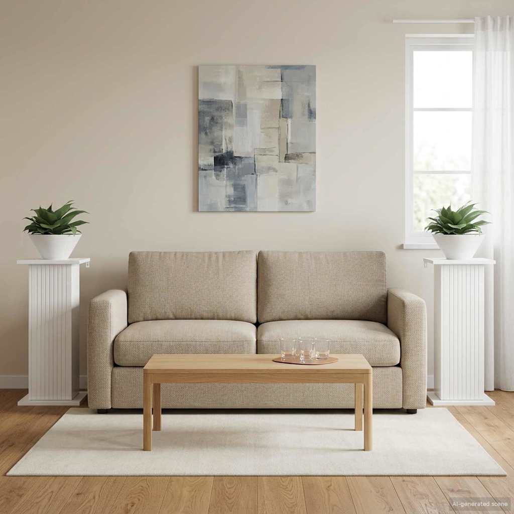 Taimede alus 2 tk Kõrgläikega valge 30,5 x 30 x 60,5 cm