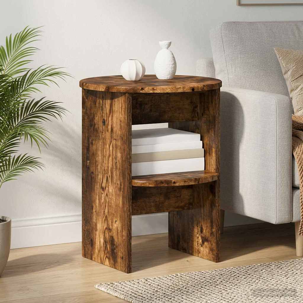 Kõrvalkapp 2 tk Suitsetatud Tamm Ø40 x 50 cm Töödeldud puit