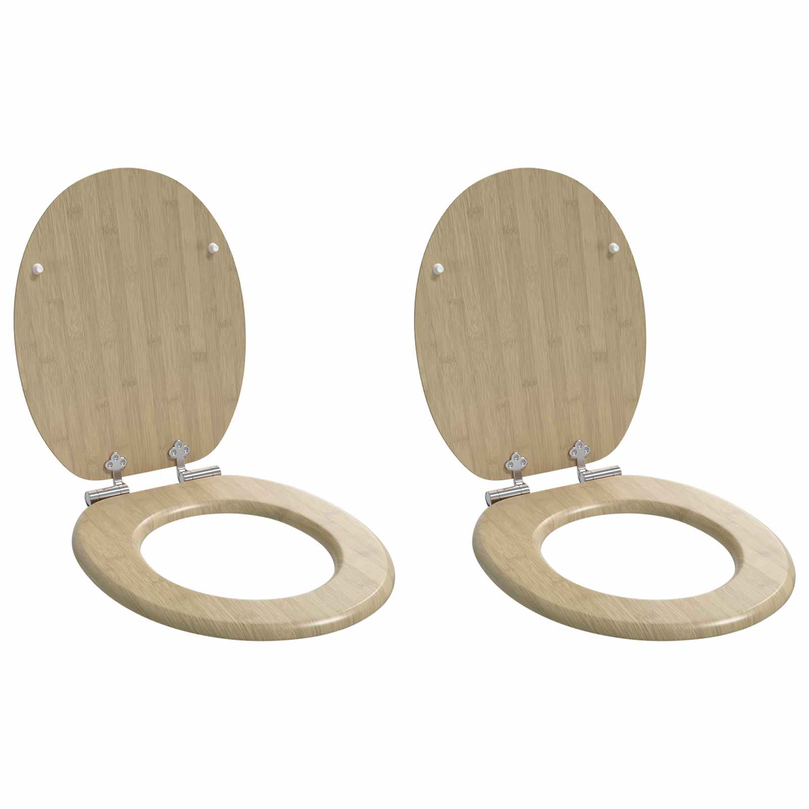 Tualettsari 2 pcs Hele bambuse värv 44 x 38 cm Tehispuit