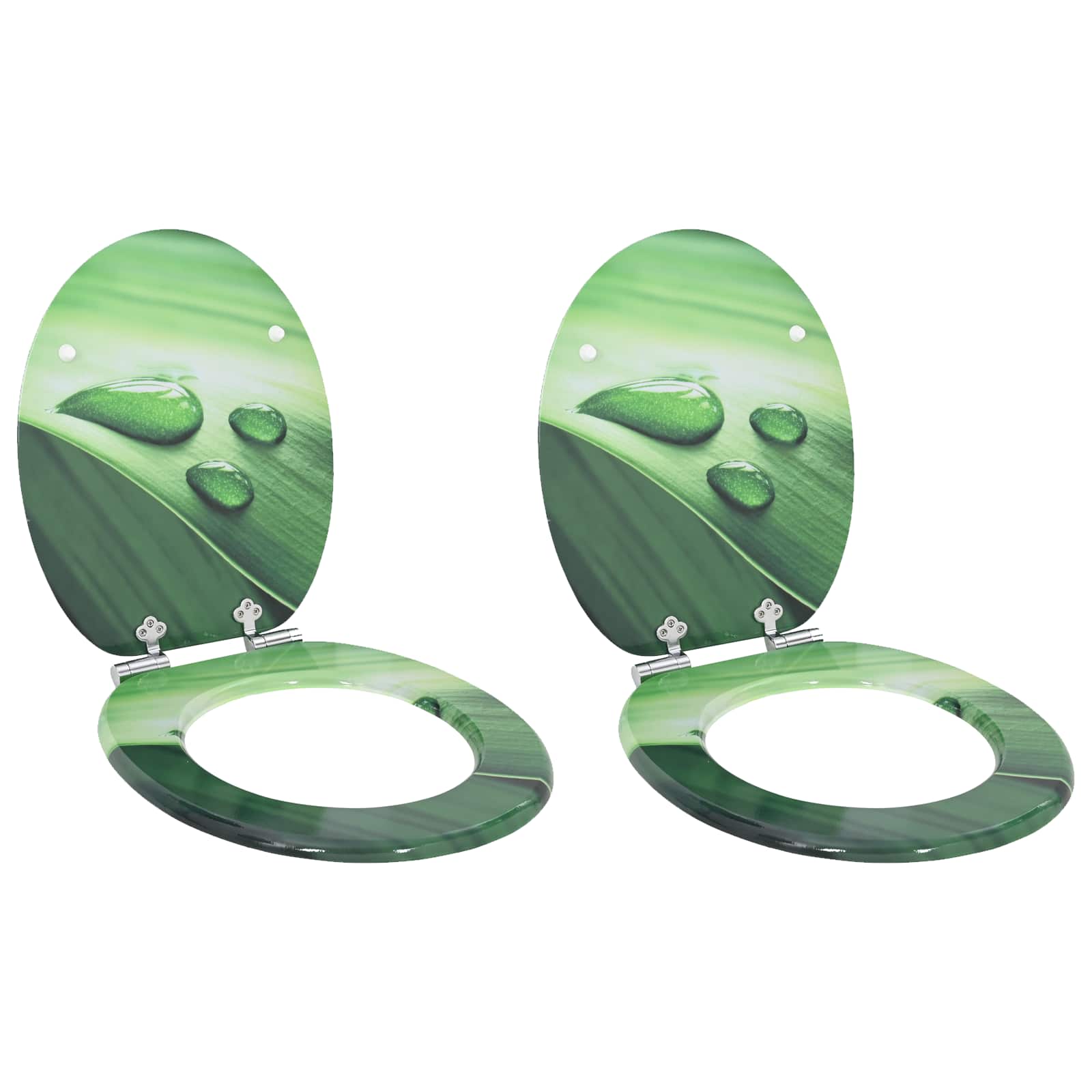 Tualettsari 2 pcs Roheline tilk 44 x 38 cm Tehispuit
