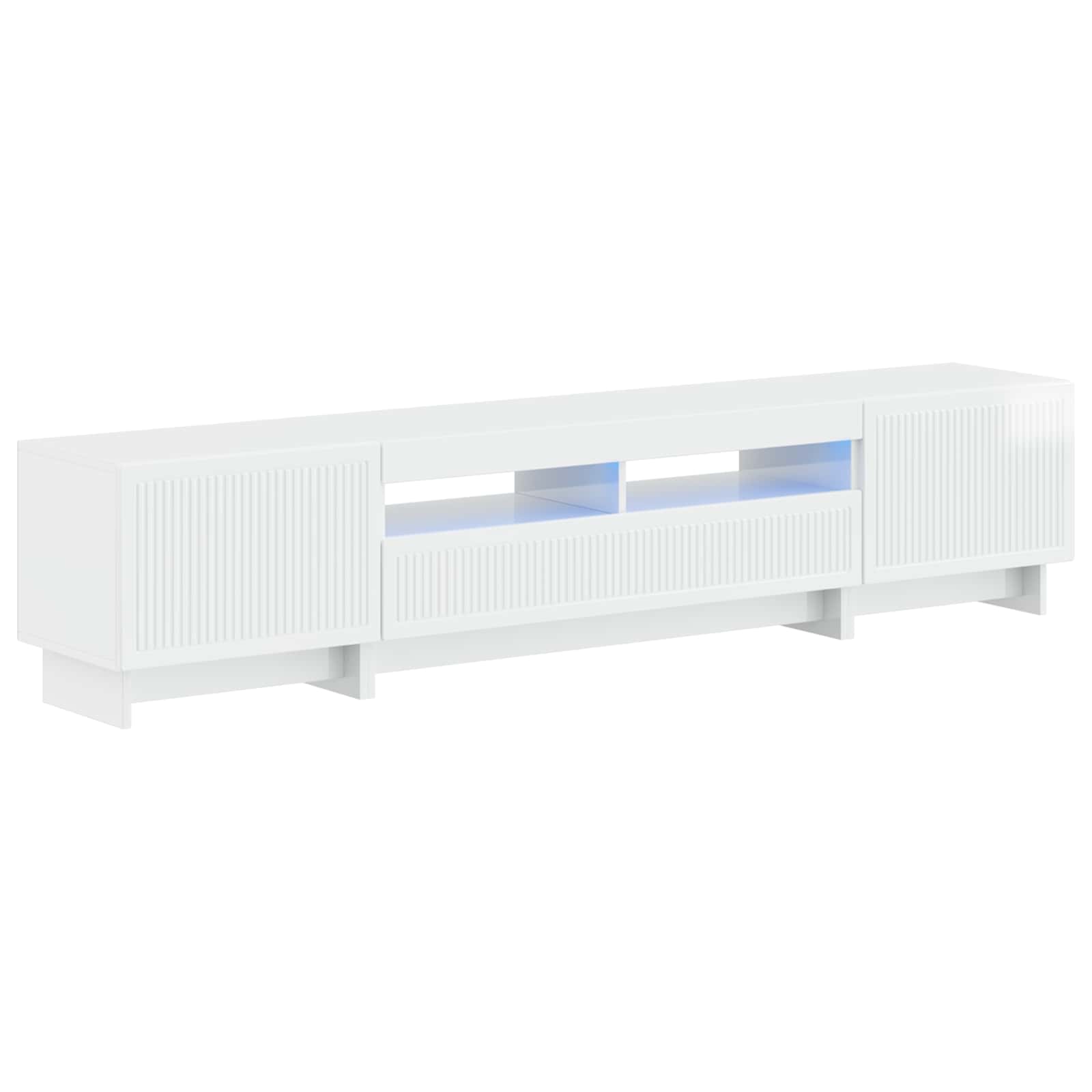 5-osaline LED TV kapp Kõrgläikega valge Tehispuit