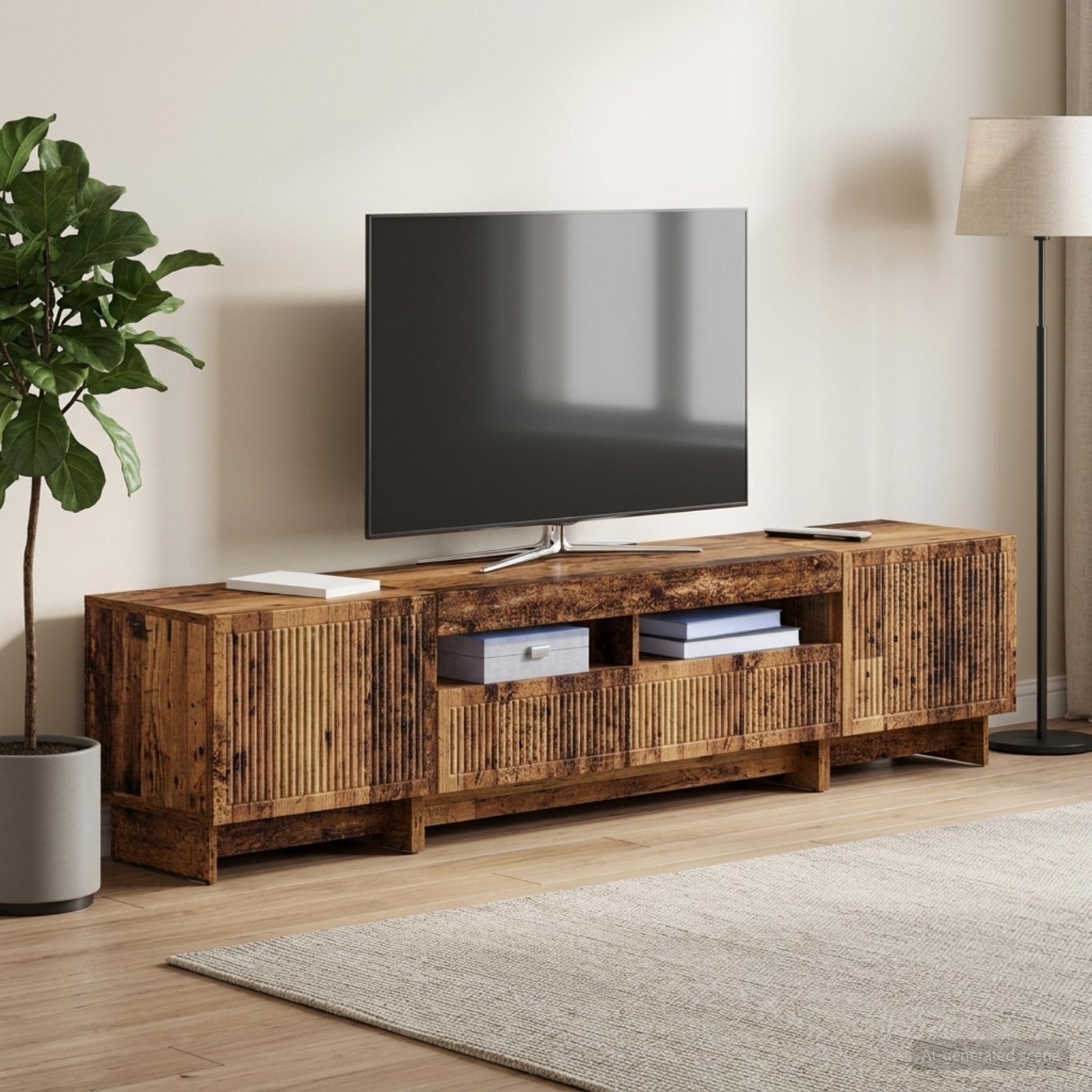 5-osaline LED TV kapp Vana puit Tehispuit