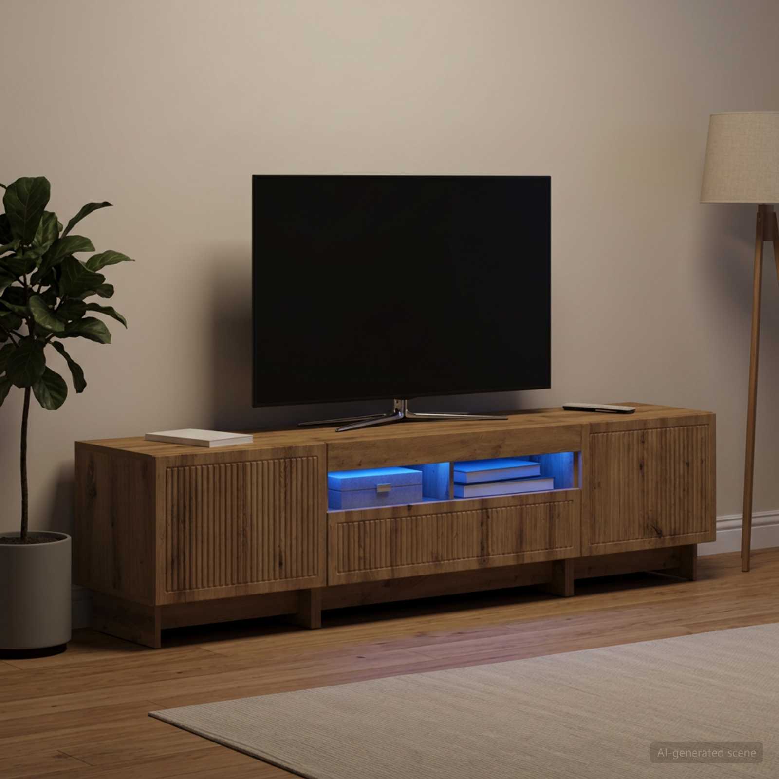 5-osaline LED TV kapp Artisan tamm Tehispuit