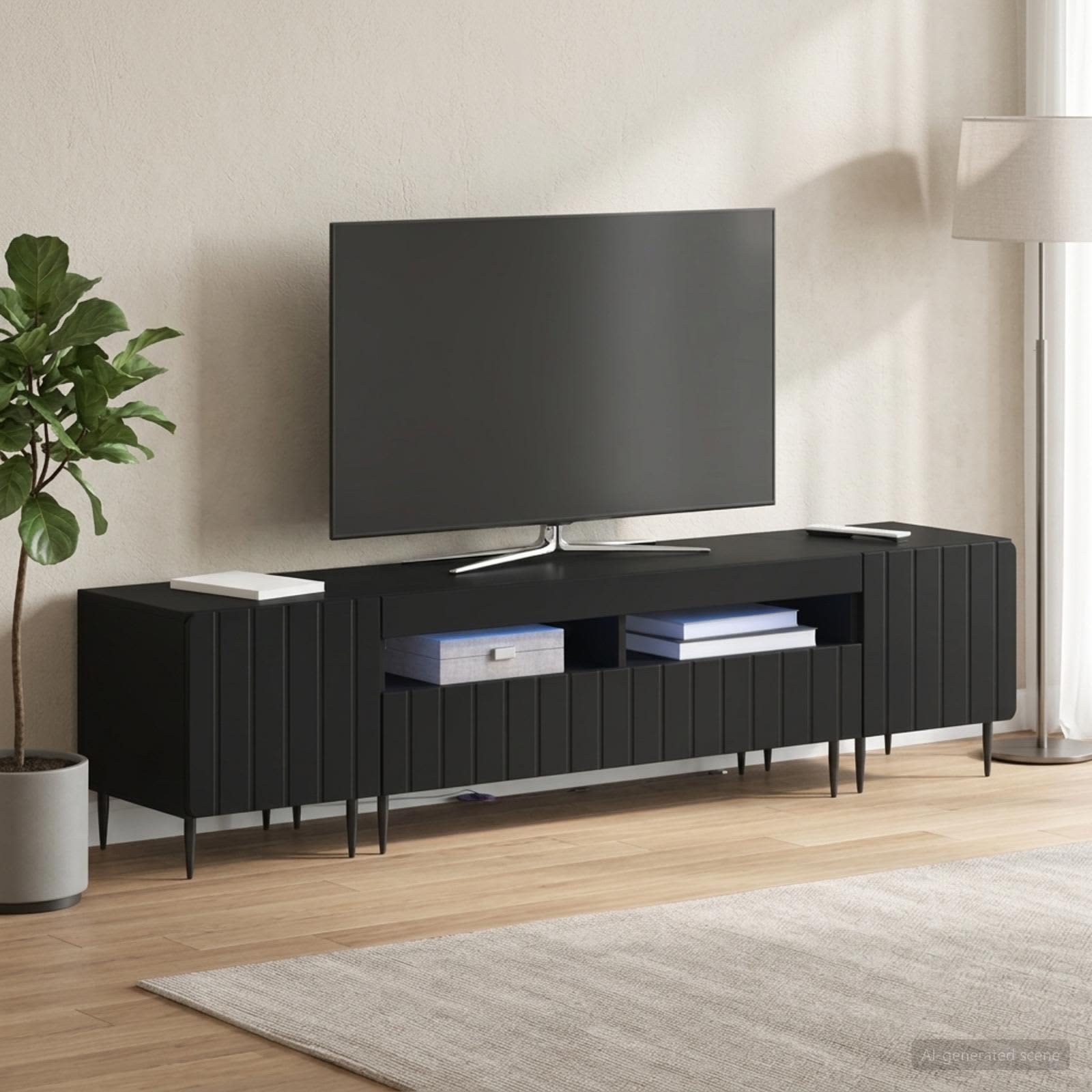 3-osaline LED telerikapp ZWOLLE Must Tehispuit