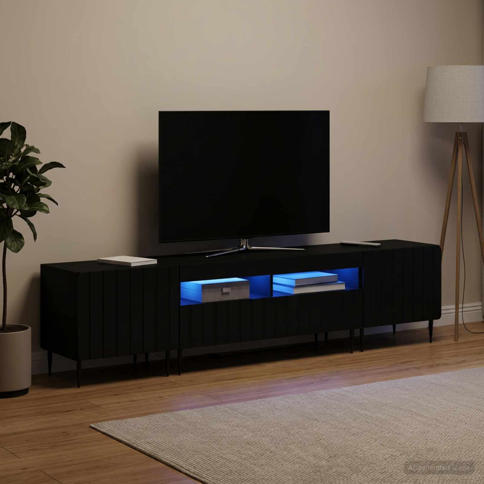 3-osaline LED telerikapp ZWOLLE Must Tehispuit