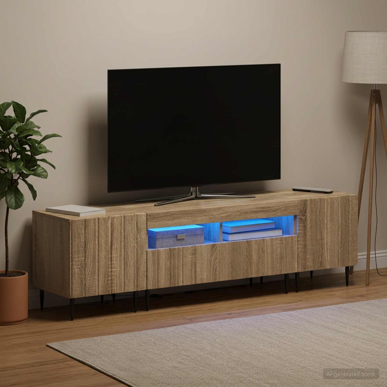 3-osaline LED telerikapp ZWOLLE Sonoma tamm Tehispuit