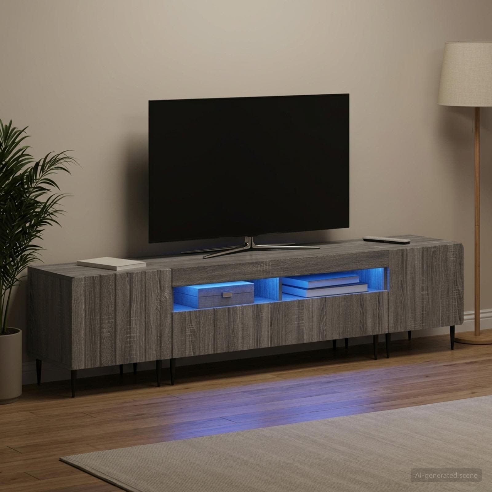 3-osaline LED telerikapp ZWOLLE Hall Sonoma Tehispuit