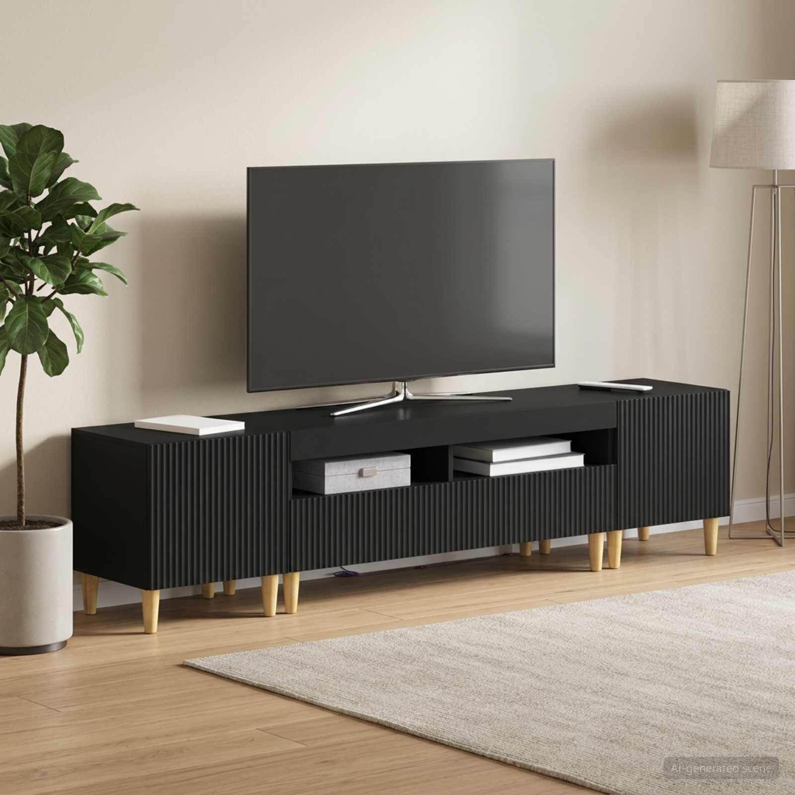 3-osaline LED telerikapp ARNHEM 3 tk Must Tehispuit