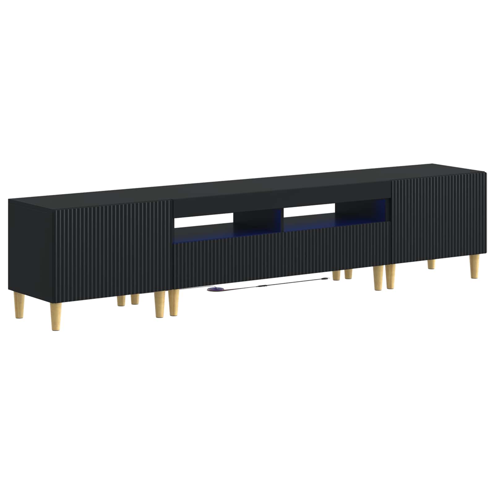 3-osaline LED telerikapp ARNHEM 3 tk Must Tehispuit